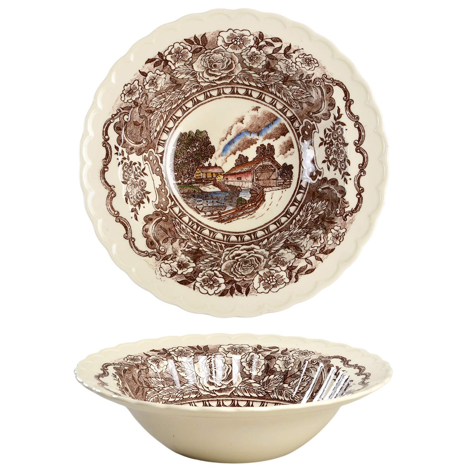 Vernon's 1860 9" Round Vegetable Bowl by Metlox - Poppytrail - Vernon-1