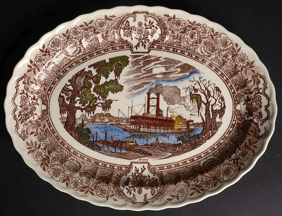 Vernon's 1860 13" Oval Serving Platter by Metlox - Poppytrail - Vernon-1