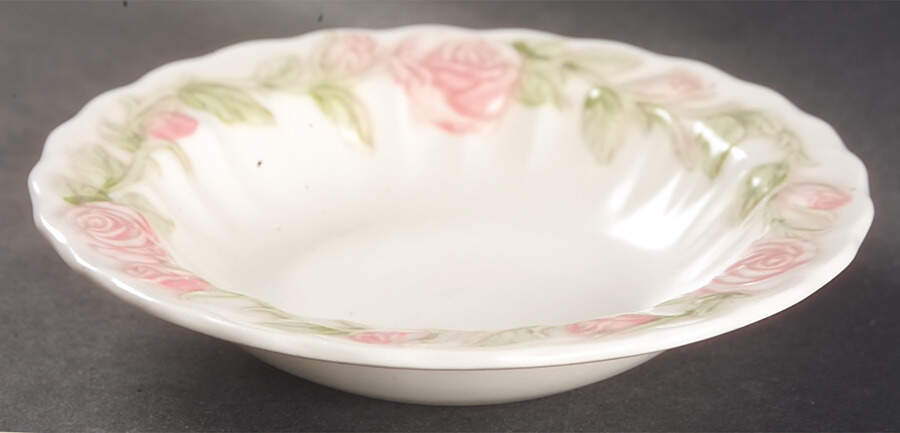 Vernon Rose Pink Rim Fruit/Dessert (Sauce) Bowl by Metlox - Poppytrail - Vernon-1