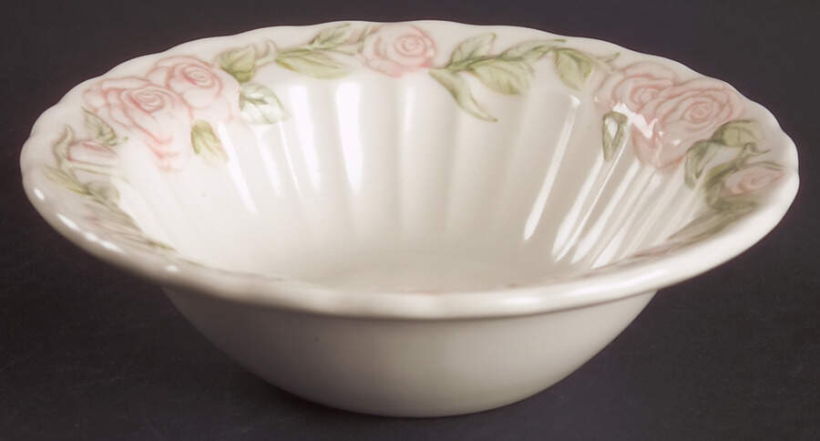 Vernon Rose Pink Rim Cereal Bowl by Metlox - Poppytrail - Vernon-1