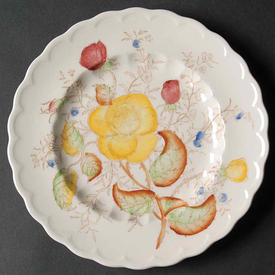 Vernon Rose Yellow Bread & Butter Plate by Metlox - Poppytrail - Vernon-1