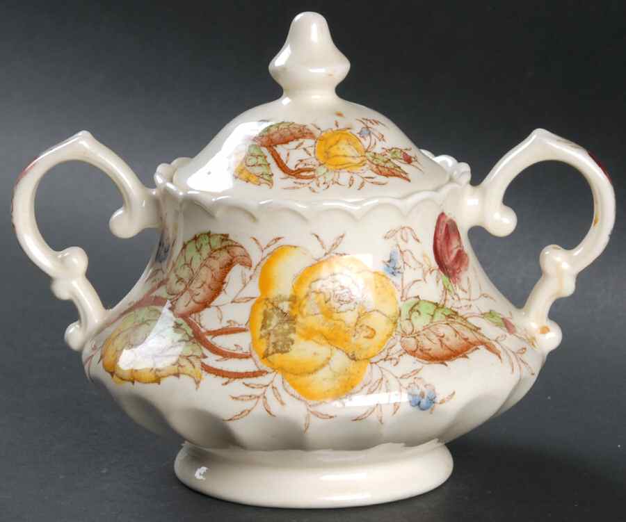 Vernon Rose Yellow Sugar Bowl & Lid by Metlox - Poppytrail - Vernon-1