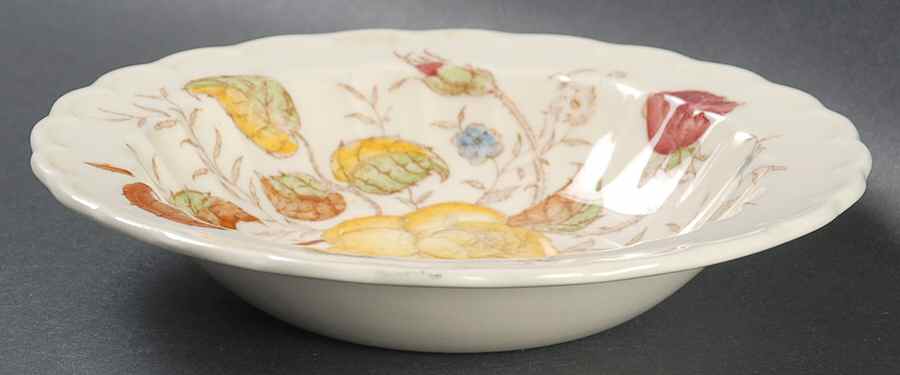 Vernon Rose Yellow Rim Fruit/Dessert (Sauce) Bowl by Metlox - Poppytrail - Vernon-1