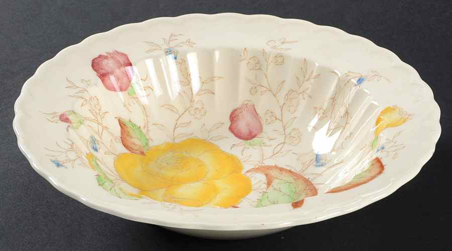 Vernon Rose Yellow 9" Round Vegetable Bowl by Metlox - Poppytrail - Vernon-1