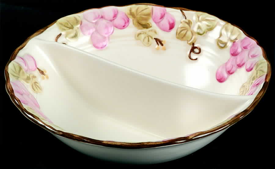 Vintage Pink Round Divided Vegetable Bowl by Metlox - Poppytrail - Vernon-1