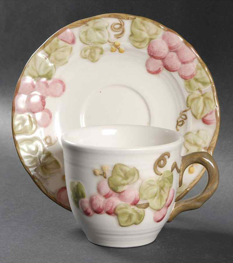 Vintage Pink Flat Cup & Saucer Set by Metlox - Poppytrail - Vernon-1
