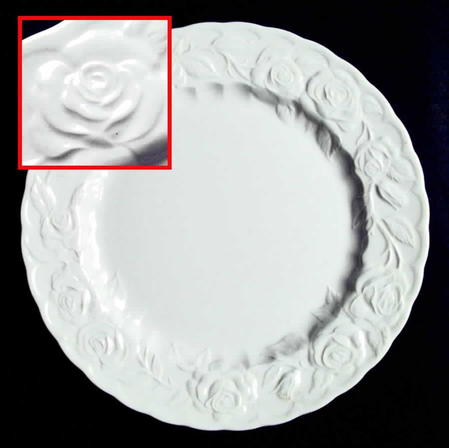 White Rose Dinner Plate by Metlox - Poppytrail - Vernon-1