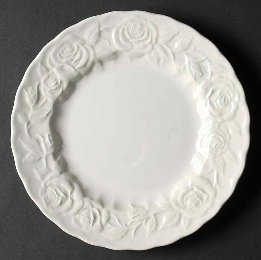 White Rose Salad Plate by Metlox - Poppytrail - Vernon-1