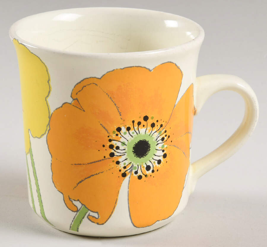 Wild Poppy Yellow Flat Cup by Metlox - Poppytrail - Vernon-1