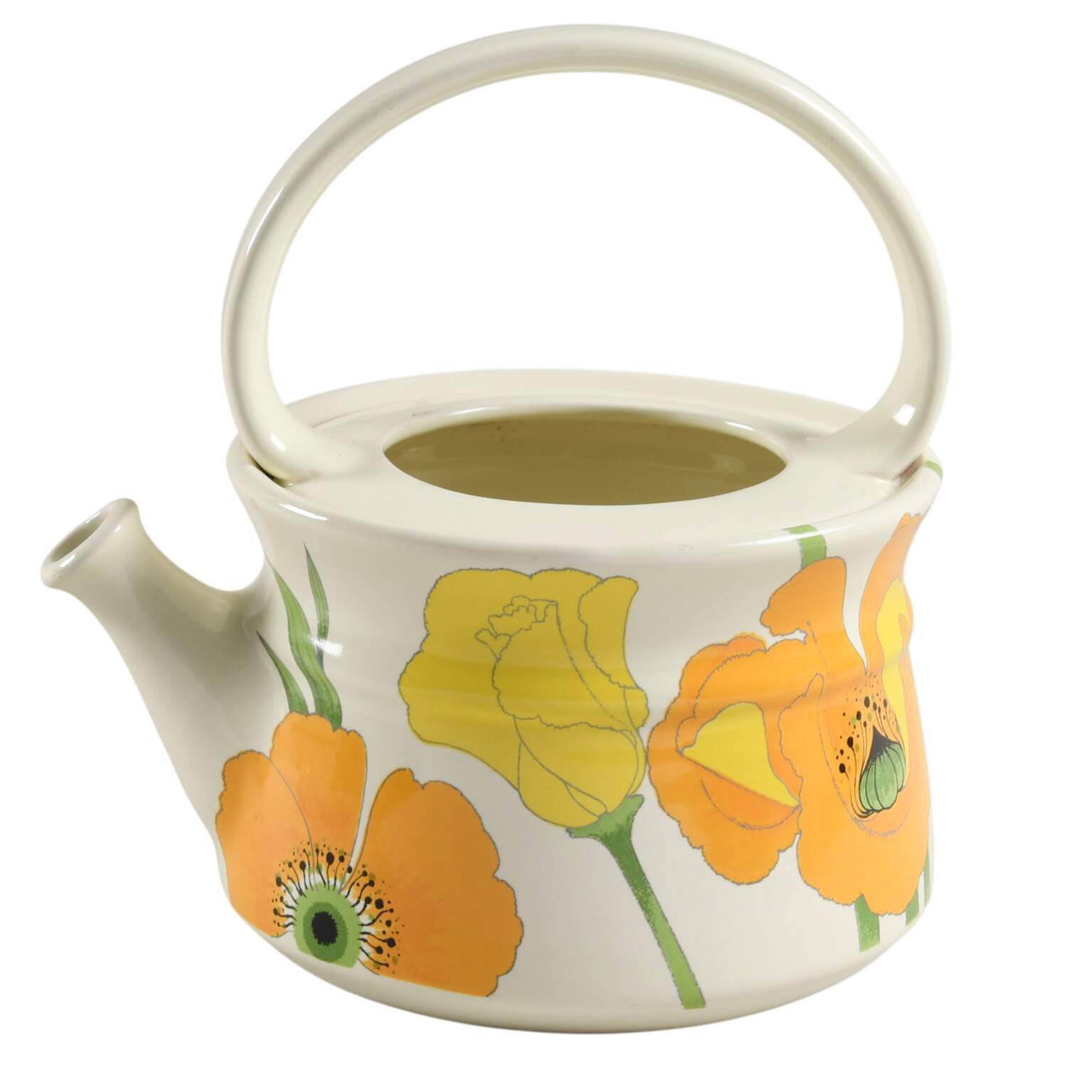 Wild Poppy Yellow Teapot No Lid by Metlox - Poppytrail - Vernon-1