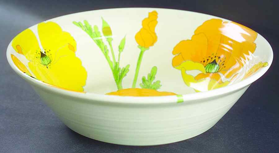 Wild Poppy Yellow 9" Round Vegetable Bowl by Metlox - Poppytrail - Vernon-1