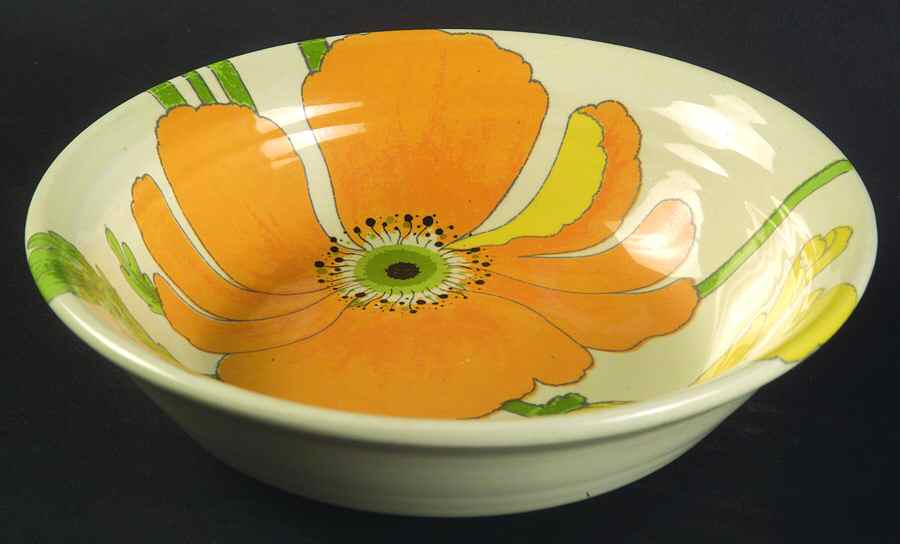 Wild Poppy Yellow Fruit/Dessert (Sauce) Bowl by Metlox - Poppytrail - Vernon-1