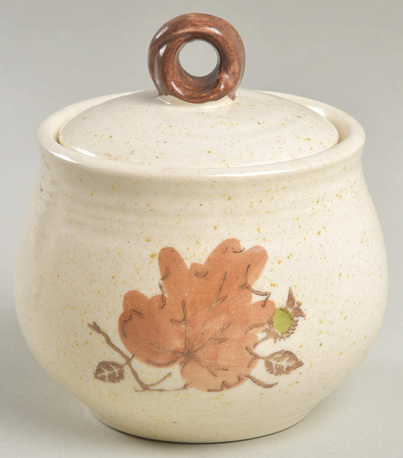 Woodland Gold Sugar Bowl & Lid by Metlox - Poppytrail - Vernon-1
