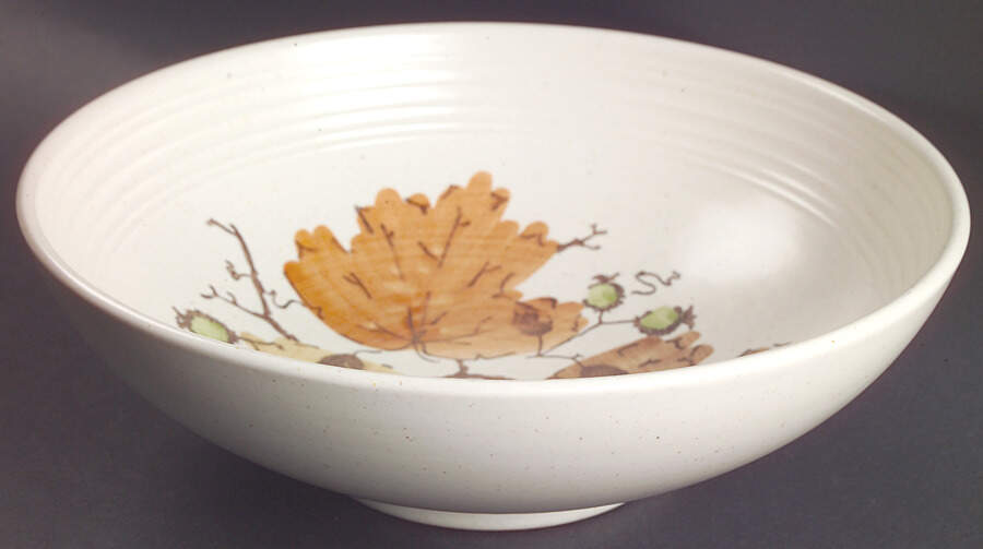 Woodland Gold 11" Large Salad Serving Bowl by Metlox - Poppytrail - Vernon-1