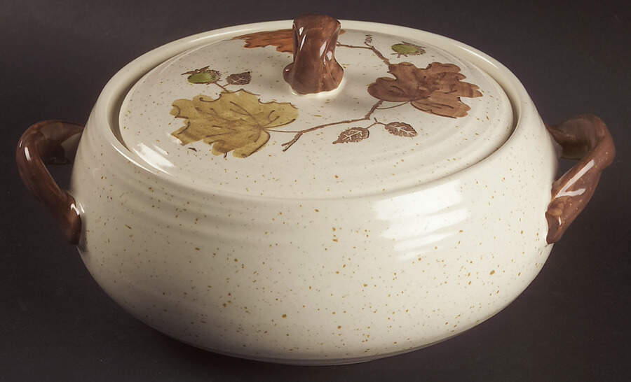 Woodland Gold Large Round Covered Vegetable by Metlox - Poppytrail - Vernon-1