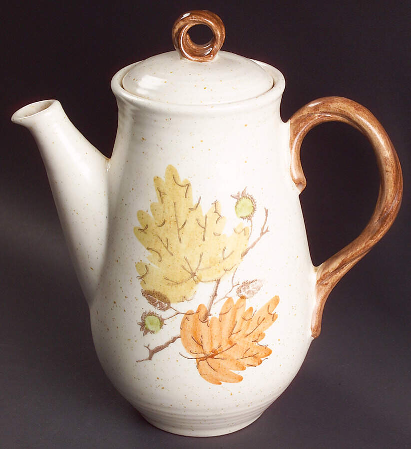 Woodland Gold Coffee Pot & Lid by Metlox - Poppytrail - Vernon-1