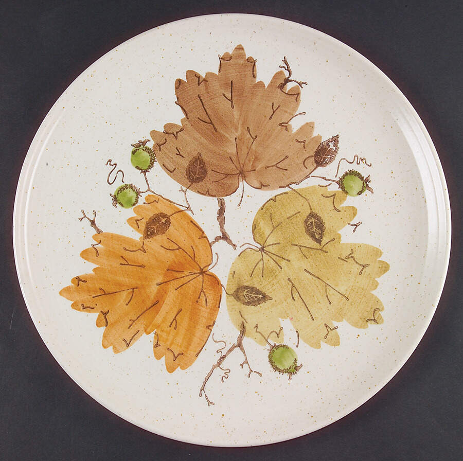 Woodland Gold 13" Chop Plate (Round Platter) by Metlox - Poppytrail - Vernon-1