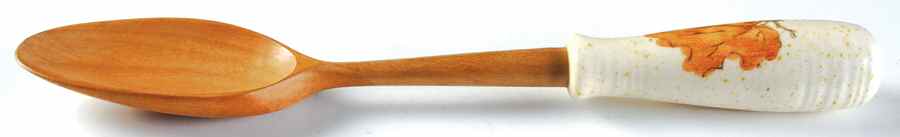 Woodland Gold Salad Serving Spoon with Wood Bowl by Metlox - Poppytrail - Vernon-1