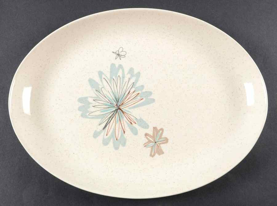 Young In Heart 13" Oval Serving Platter by Metlox - Poppytrail - Vernon-1