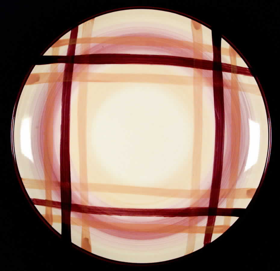 Brown Plaid 12" Chop Plate (Round Platter) by Midland Enterprises-1