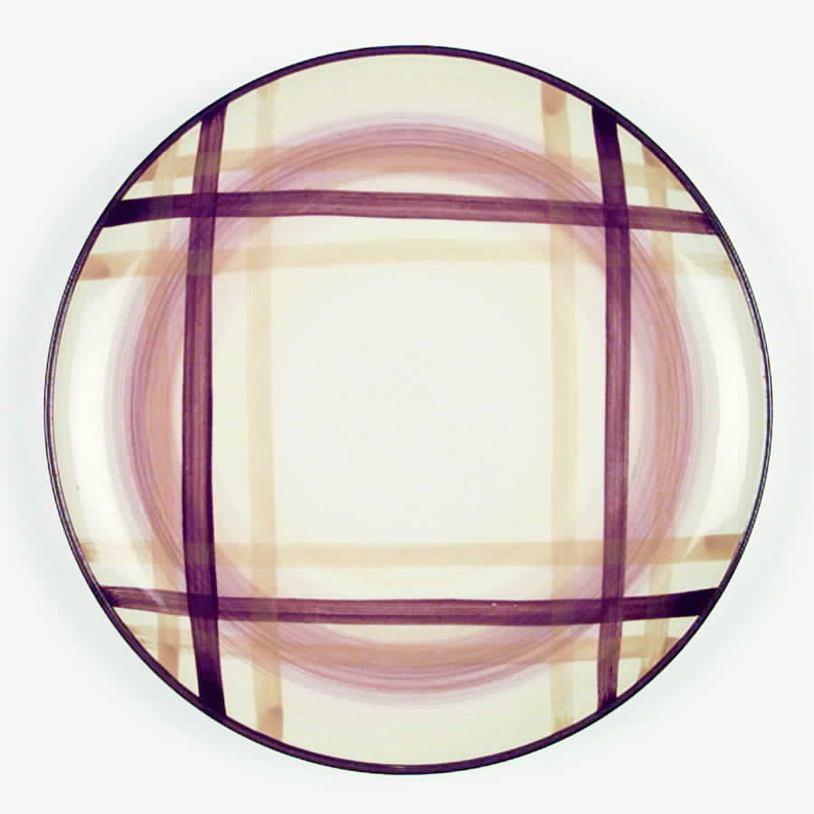 Brown Plaid Dinner Plate by Midland Enterprises-1