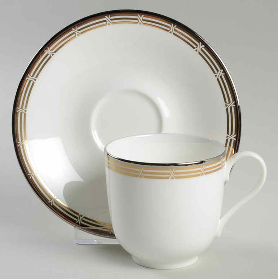 Accent Gold Flat Cup & Saucer Set by Mikasa-1