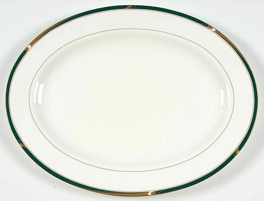 Academy Jade 14" Oval Serving Platter by Mikasa-1