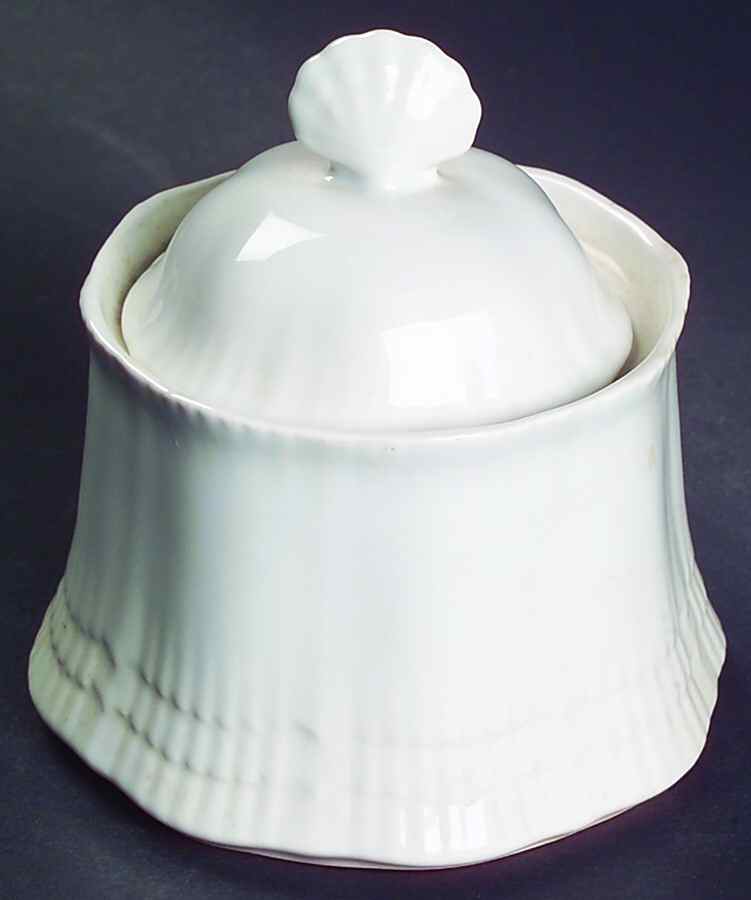 Allura White Sugar Bowl & Lid by Mikasa-1