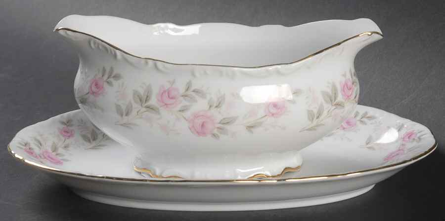 Alpine Rose Gravy Boat & Underplate/Relish by Mikasa-1