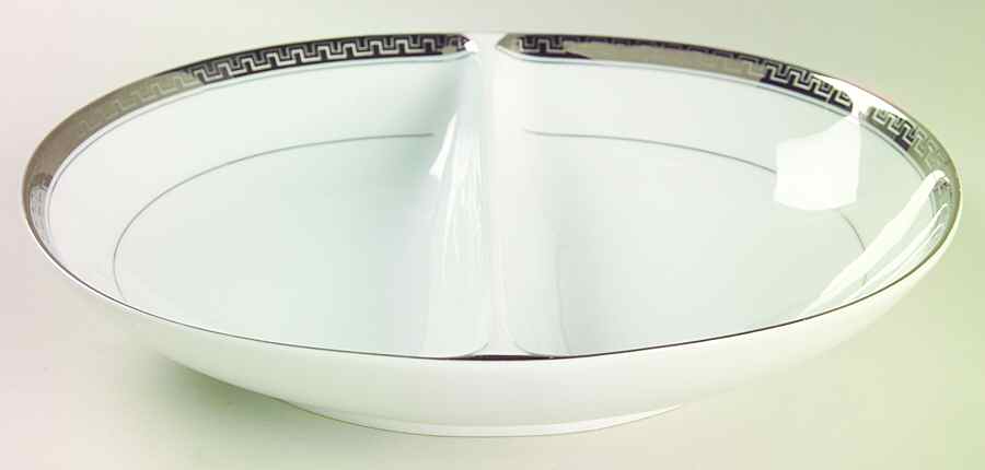 Alton 10" Oval Divided Vegetable Bowl by Mikasa-1