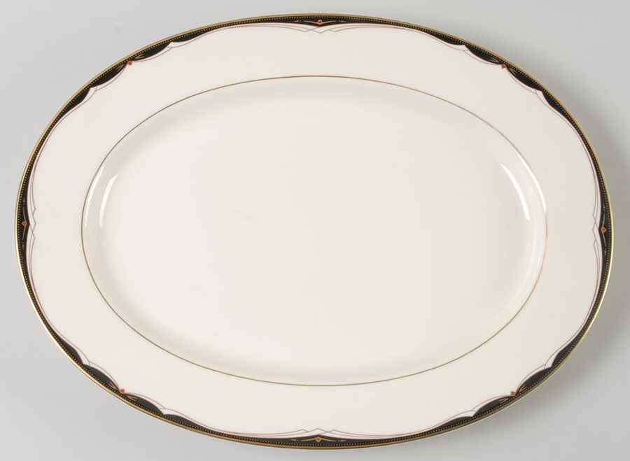 Ambassador Black 14" Oval Serving Platter by Mikasa-1