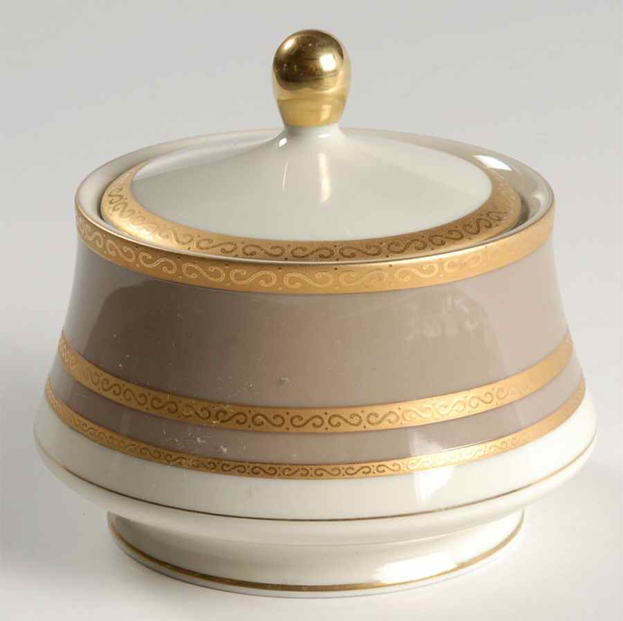 Ambassador Taupe Sugar Bowl & Lid by Mikasa-1