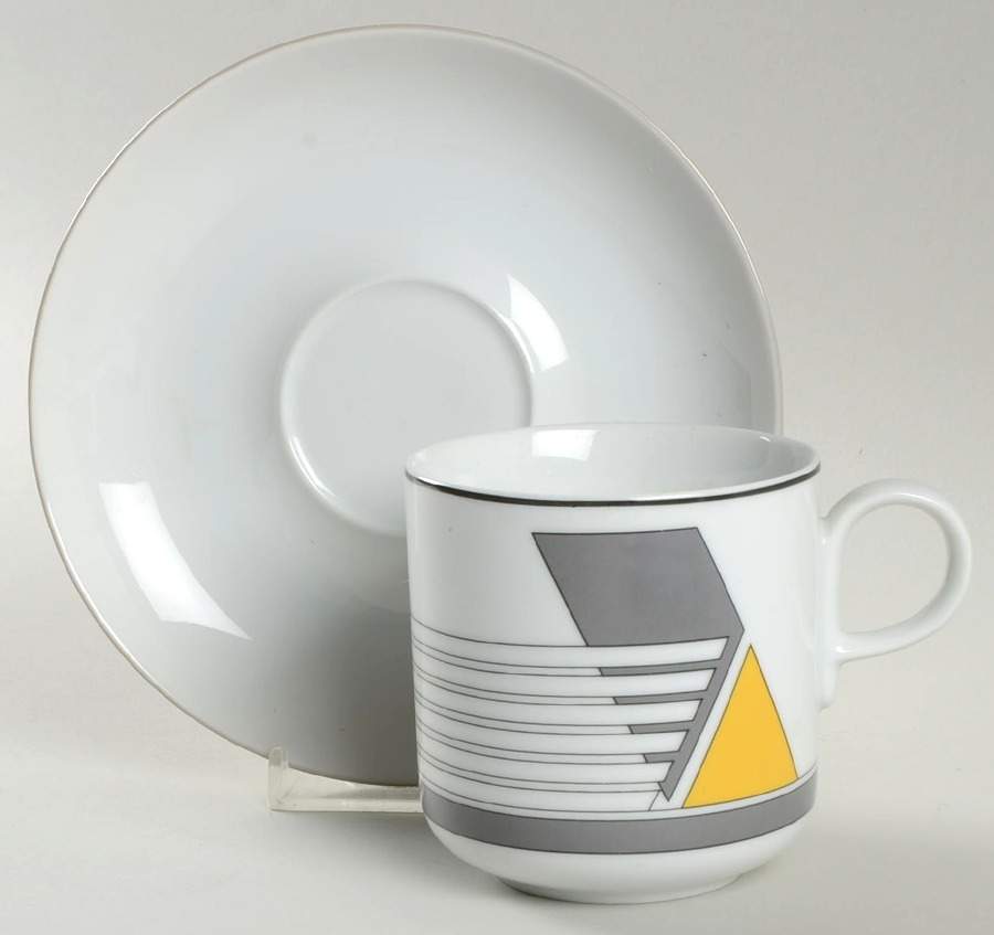 Angles Flat Cup & Saucer Set by Mikasa-1