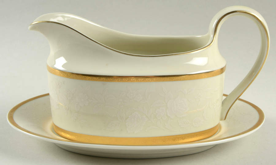 Antique Lace Gravy Boat & Underplate by Mikasa-1