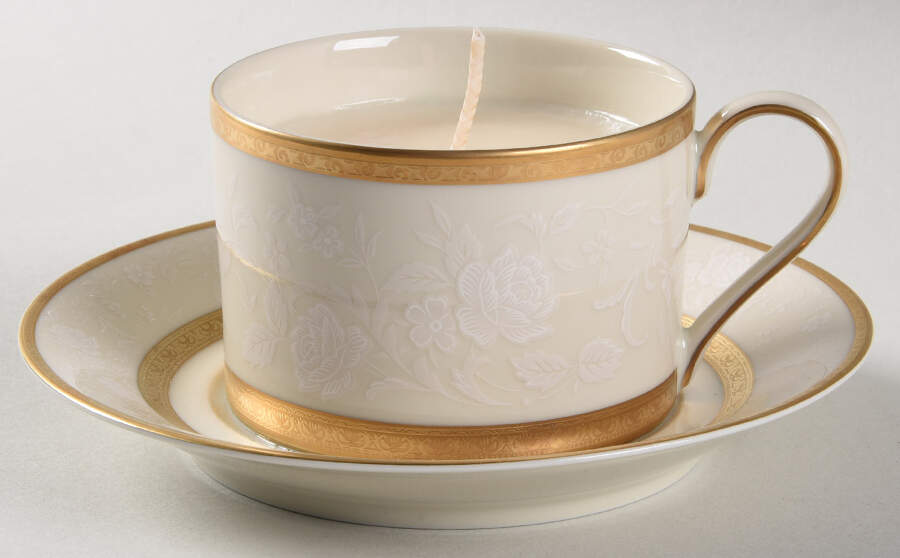 Antique Lace Scented Cup & Saucer Candle-Ocean  HC by Mikasa-1