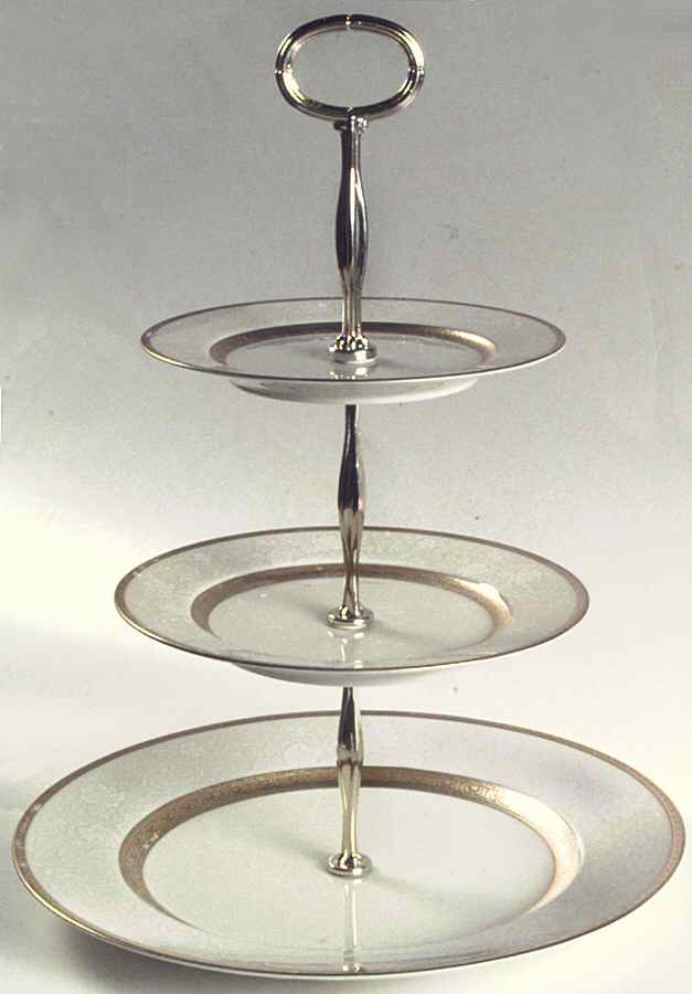 Antique Lace 13 7/8"-14 1/4" 3-Tiered Serving Tray(DP,SP,BB) HC by Mikasa-1