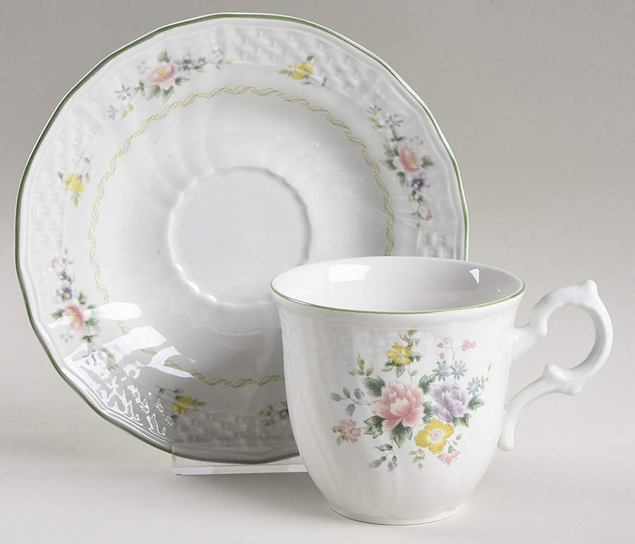 Antique Rose Flat Cup & Saucer Set by Mikasa-1