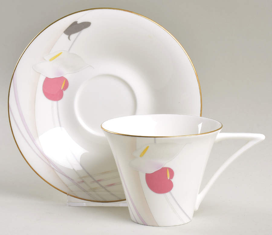 Anthurium Flat Cup & Saucer Set by Mikasa-1
