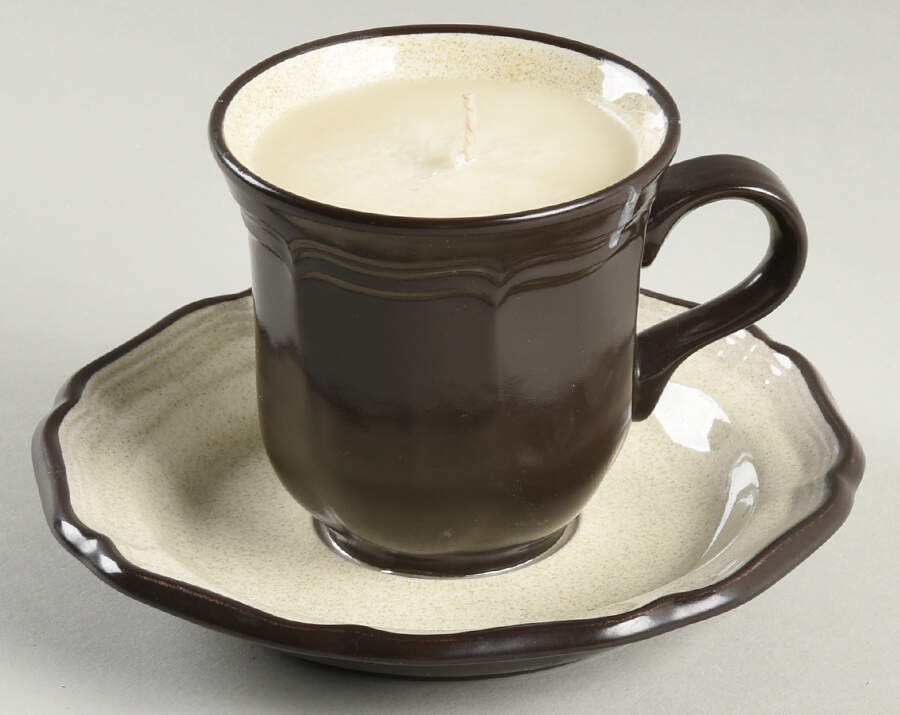 Antique White Scented Cup & Saucer Candle-Vanilla  HC by Mikasa-1