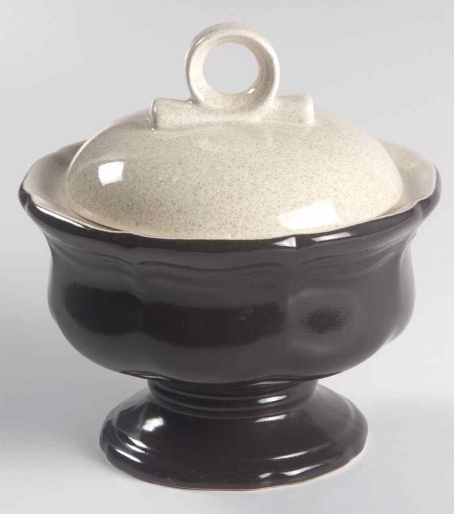 Antique White Sugar Bowl & Lid by Mikasa-1