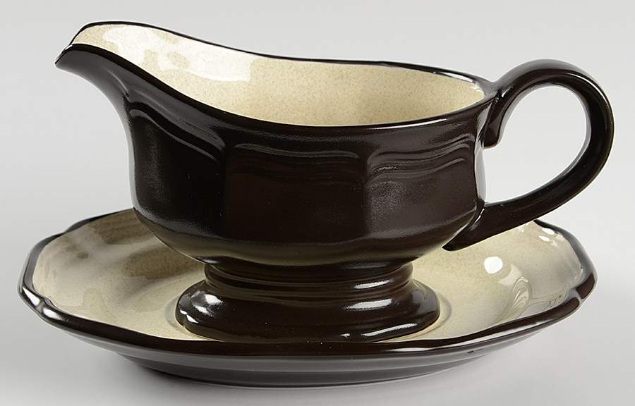 Antique White Gravy Boat & Underplate by Mikasa-1