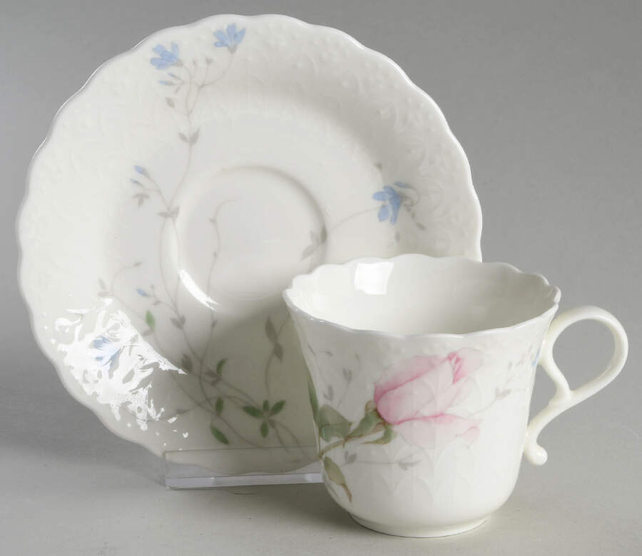 April Rose Flat Demitasse Cup & Saucer Set by Mikasa-1