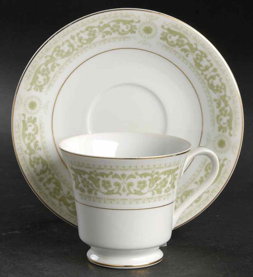 Arabesque Footed Cup & Saucer Set by Mikasa-1