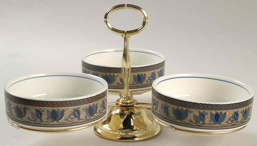 Arabella 7" x 12" 3-Part Relish & Metal Stand (FR) HC by Mikasa-1