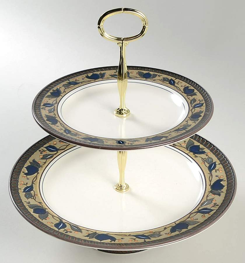 Arabella 11 1/4"  2 Tier Footed Serving Tray (DP,SP,FR) HC by Mikasa-1
