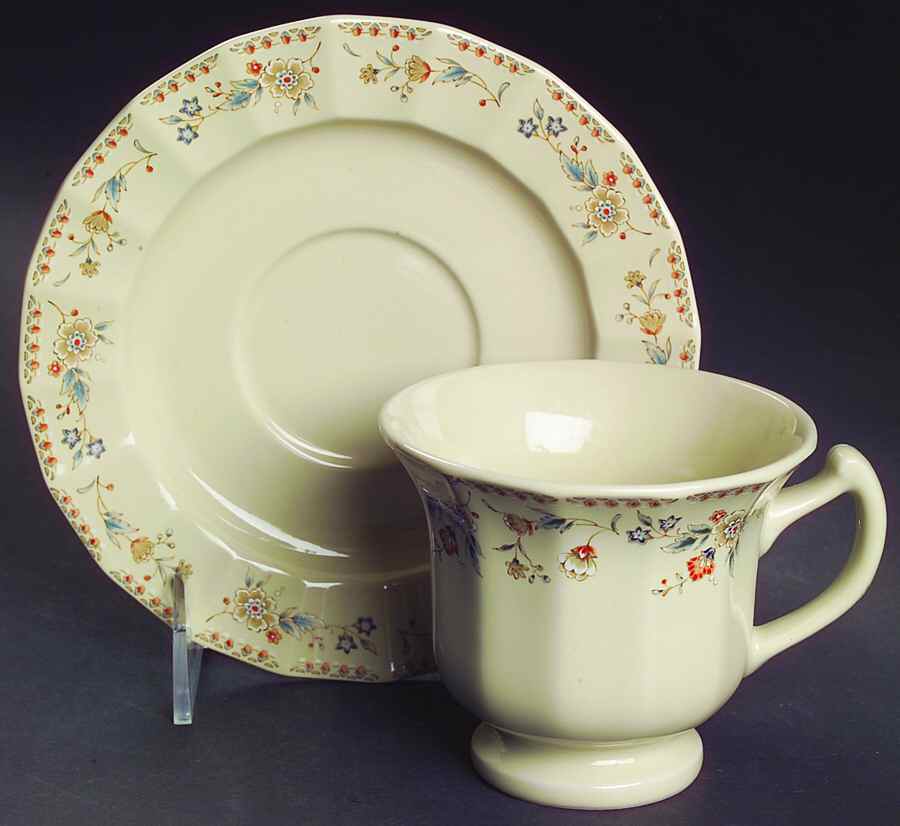 Aristocrat Footed Cup & Saucer Set by Mikasa-1