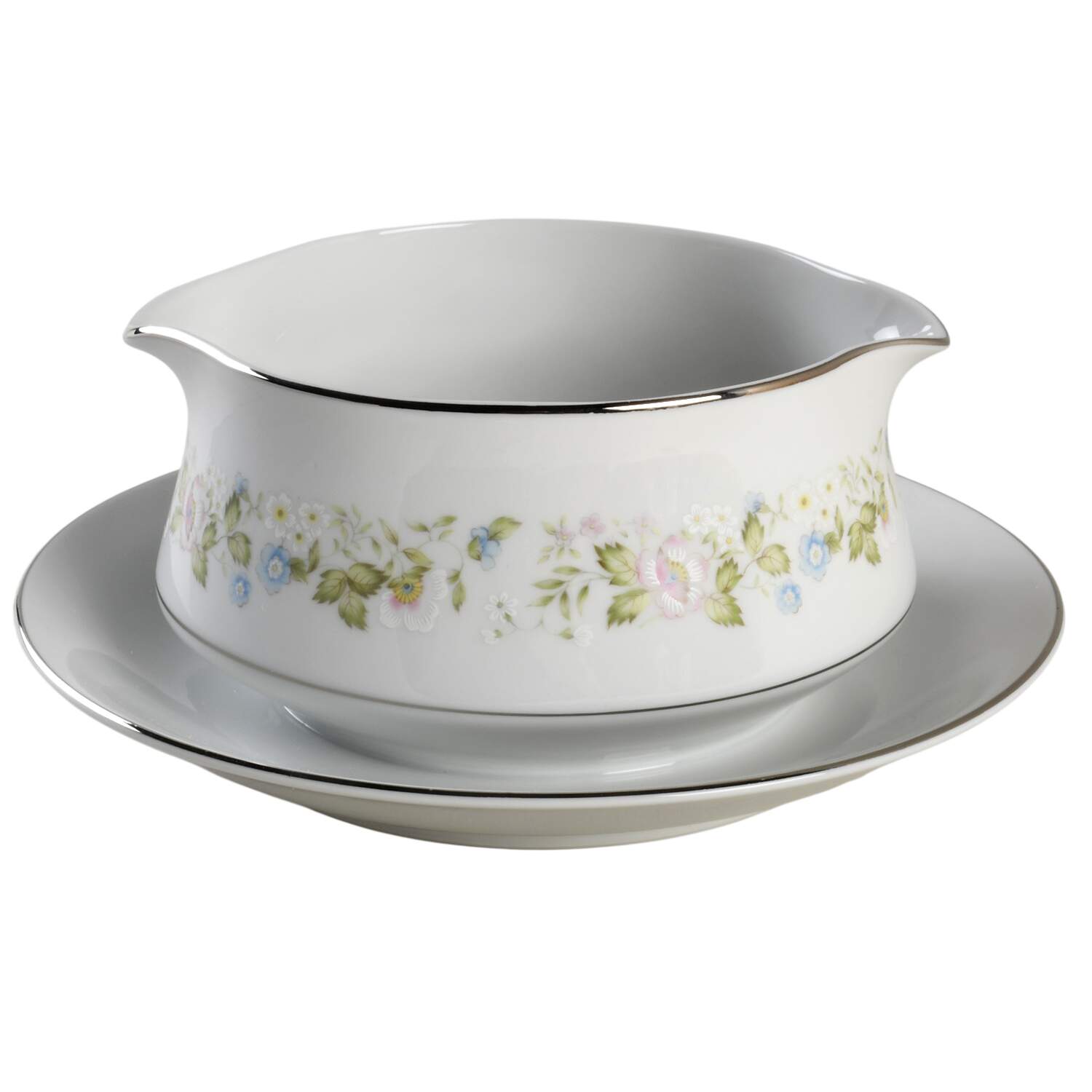 Arpege Round Gravy Boat/Attached Underplate by Mikasa-1