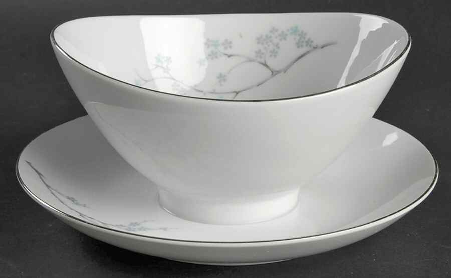 Atalie Blue Gravy Boat with Attached Underplate by Mikasa-1