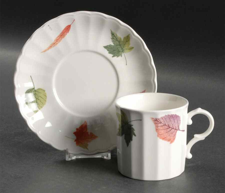 Autumn Revue Flat Cup & Saucer Set by Mikasa-1