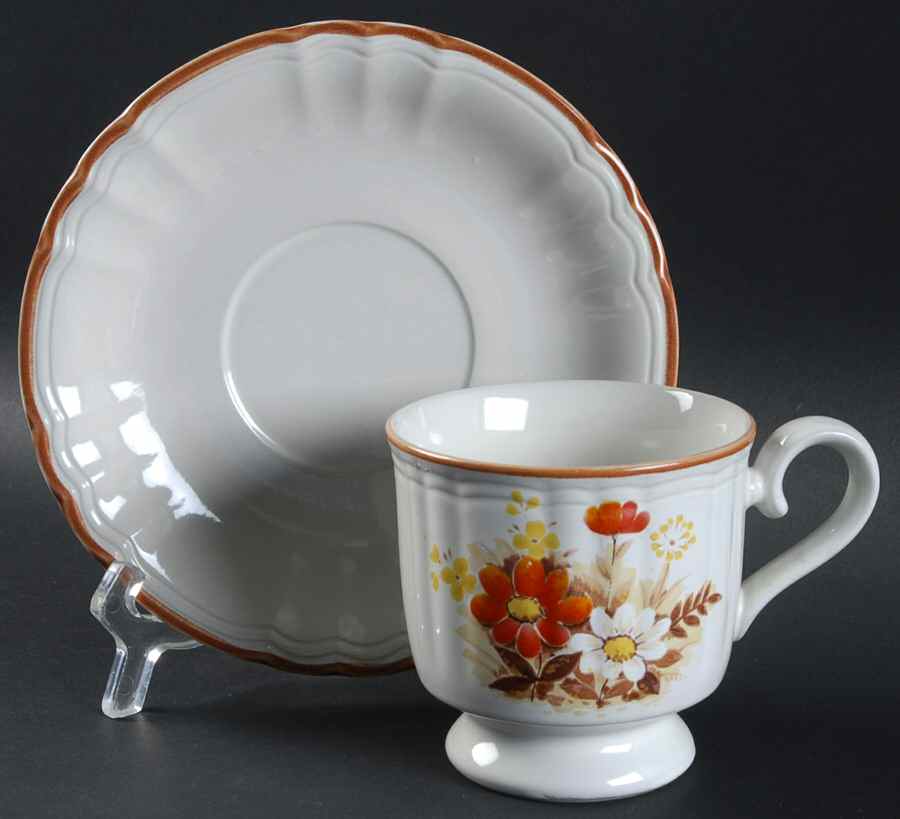 Autumn Footed Cup & Saucer Set by Mikasa-1